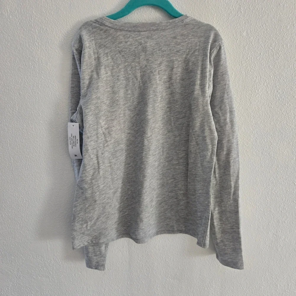 Wonder Nation Girls Gray Butterfly Graphic Long Sleeve T-Shirt Size‎ M 7-8 NWT